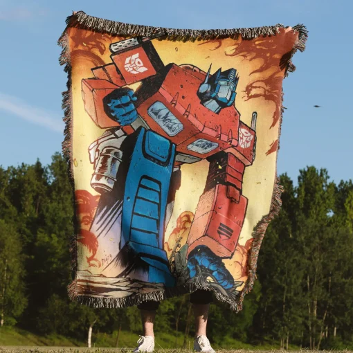 Trans Robot Woven Tapestry Throw Blanket – Bright Wall Rug, Cool Room Decor, Perfect Gift - Image 4