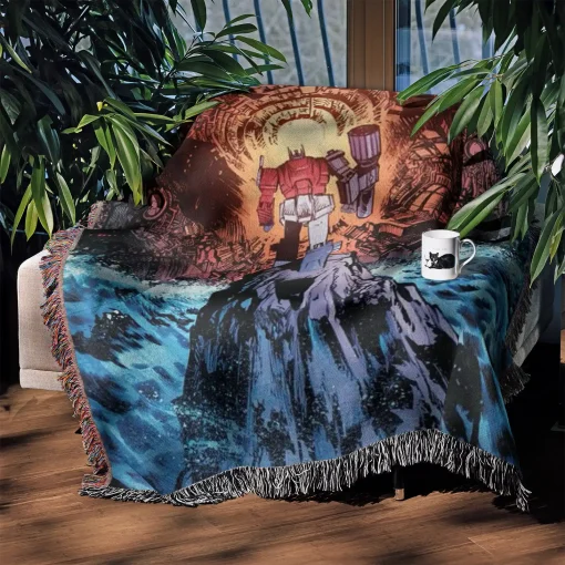 Trans Robot Woven Tapestry Throw Blanket – Colorful Wall Art, Cozy Room Decor, Collectible Accent - Image 3