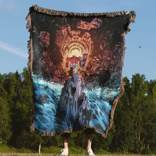 Trans Robot Woven Tapestry Throw Blanket – Colorful Wall Art, Cozy Room Decor, Collectible Accent - Image 4