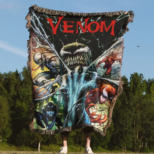 Venom Woven Tapestry Throw Blanket – Bright Wall Rug, Unique Room Decor, Perfect Gift - Image 4