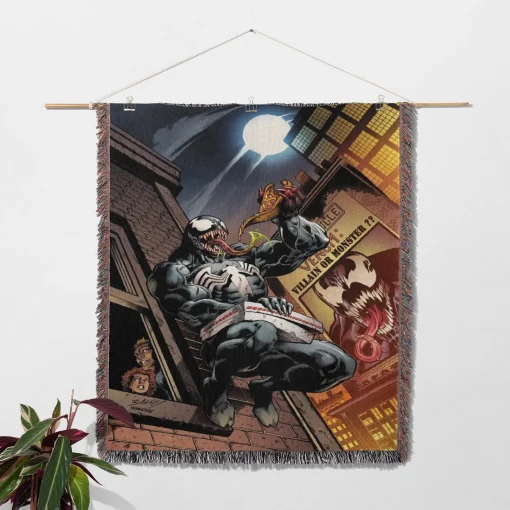 Venom Woven Tapestry Throw Blanket – Retro Wall Art, Cool Room Decor, Collectible Merch - Image 2