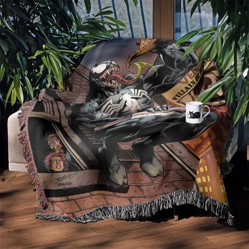 Venom Woven Tapestry Throw Blanket – Retro Wall Art, Cool Room Decor, Collectible Merch - Image 3