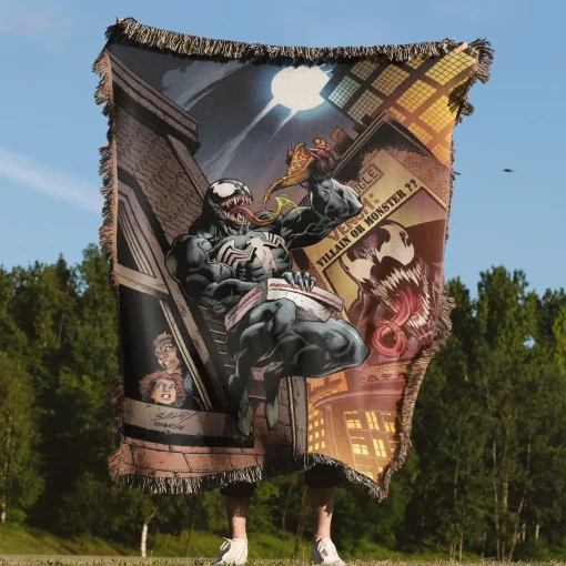 Venom Woven Tapestry Throw Blanket – Retro Wall Art, Cool Room Decor, Collectible Merch - Image 4