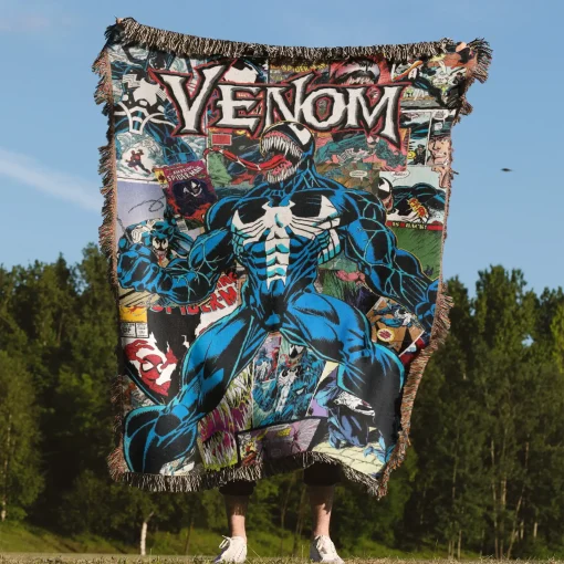 Venom Comic Cover Woven Tapestry Throw Blanket – Stylish Wall Rug, Cozy Room Decor, Perfect Gift - Image 4