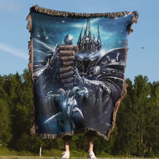 WOW Lich King Woven Tapestry Throw Blanket – Unique Wall Art, Room Decor, Home Decor Accent - Image 4