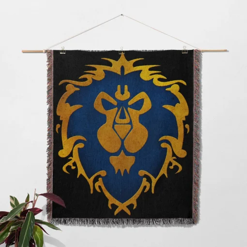 WOW Alliance Woven Tapestry Throw Blanket – Stylish Wall Rug, Room Decor, Collectible Merch - Image 2