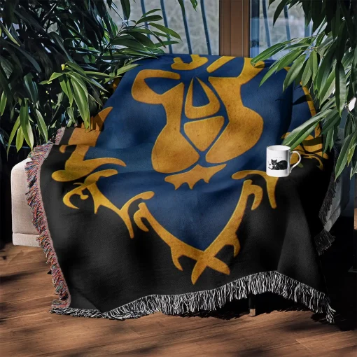 WOW Alliance Woven Tapestry Throw Blanket – Stylish Wall Rug, Room Decor, Collectible Merch - Image 3