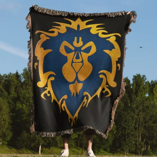 WOW Alliance Woven Tapestry Throw Blanket – Stylish Wall Rug, Room Decor, Collectible Merch - Image 4