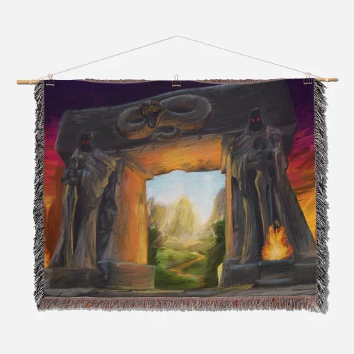 WOW Dark Portal Woven Tapestry Throw Blanket – Fun Wall Art, Room Decor, Picnic Mat, Perfect Collectible - Image 2