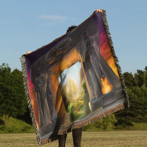 WOW Dark Portal Woven Tapestry Throw Blanket – Fun Wall Art, Room Decor, Picnic Mat, Perfect Collectible - Image 3