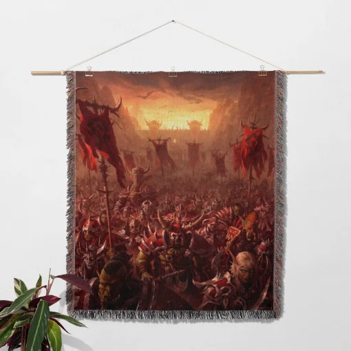 WOW Horde War Woven Tapestry Throw Blanket – Cool Wall Rug, Room Decor, Home Decor, Perfect Gift - Image 2