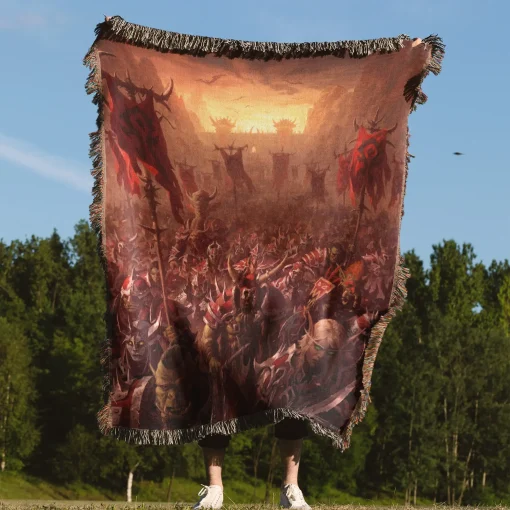 WOW Horde War Woven Tapestry Throw Blanket – Cool Wall Rug, Room Decor, Home Decor, Perfect Gift - Image 4