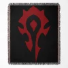 World of Warcraft Horde woven tapestry throw blanket, featuring cool wall rug design and room decor, ideal as a perfect gift for World of Warcraft fans.