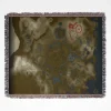 Tears of the Kingdom Map woven tapestry throw blanket, featuring unique wall art design and room decor, ideal as a collectible accent for Zelda fans.