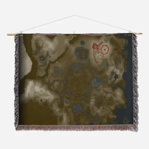 Tears of the Kingdom Map Woven Tapestry Throw Blanket – Unique Wall Art, Room Decor, Collectible Accent - Image 2