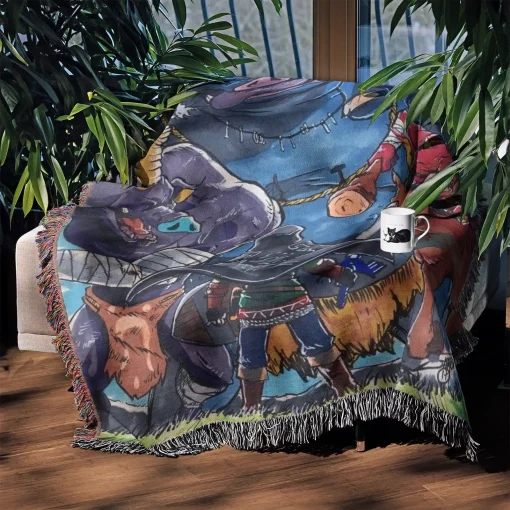 Zelda Woven Tapestry Throw Blanket – Epic Wall Rug, Room Decor, Cozy Home Decor, Perfect Gift - Image 3