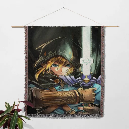 Link Woven Tapestry Throw Blanket – Stylish Wall Rug, Room Decor, Collectible Merch, Cozy Home Decor - Image 2