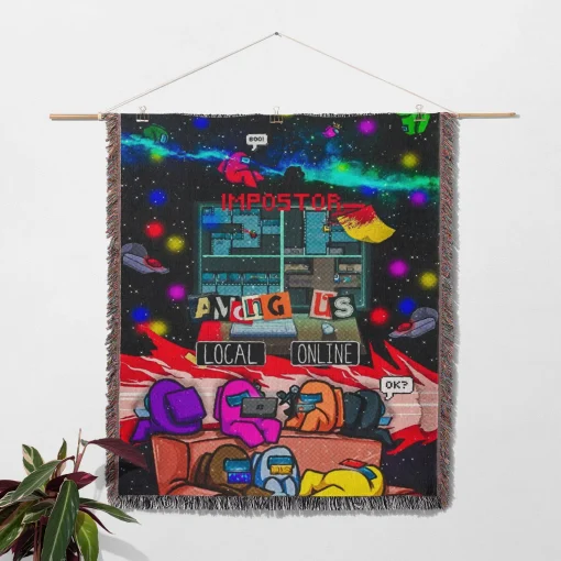 Among Game Woven Tapestry Throw Blanket – Collectible Wall Rug, Room & Home Decor, Cozy Throw - Image 2