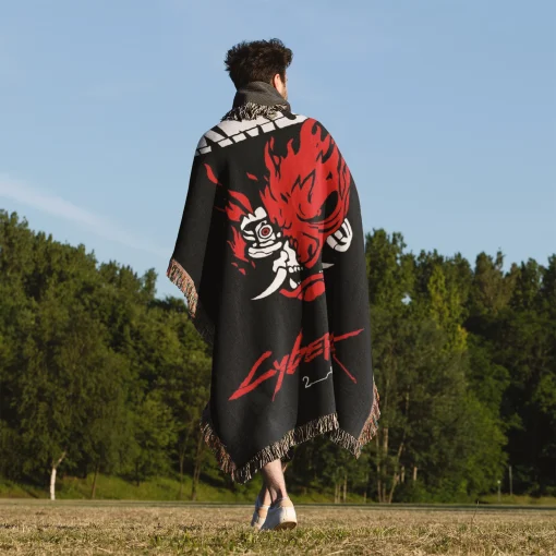 Cyberpunk Woven Tapestry Throw Blanket – Futuristic Wall Art, Room & Home Decor, Wall Rug - Image 5