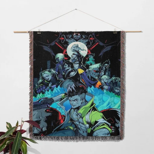 Cyberpunk Woven Tapestry Throw Blanket – Cool Room & Home Decor, Wall Art & Merch - Image 2