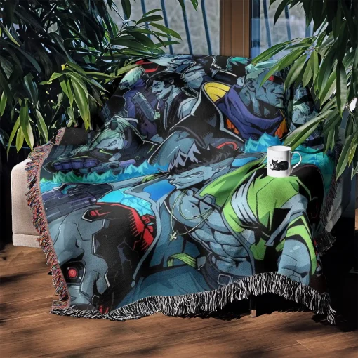Cyberpunk Woven Tapestry Throw Blanket – Cool Room & Home Decor, Wall Art & Merch - Image 3