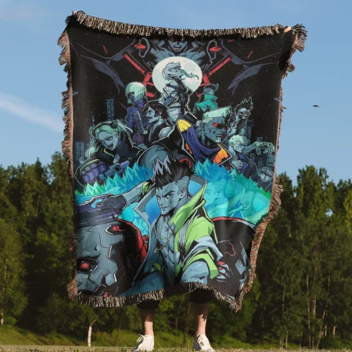 Cyberpunk Woven Tapestry Throw Blanket – Cool Room & Home Decor, Wall Art & Merch - Image 4