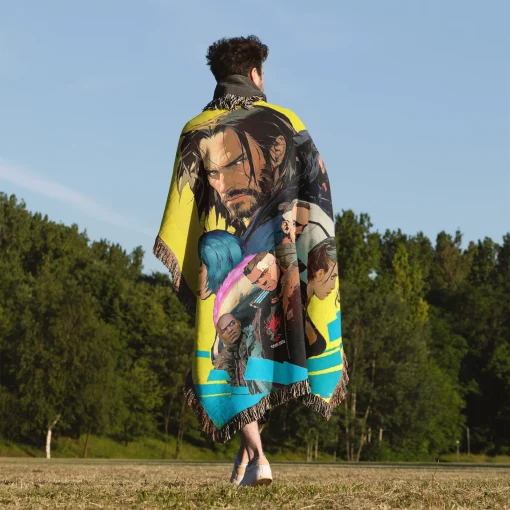 Cyberpunk Woven Tapestry Throw Blanket – Soft Wall Rug, Unique Room Decor & Cozy Gift - Image 5