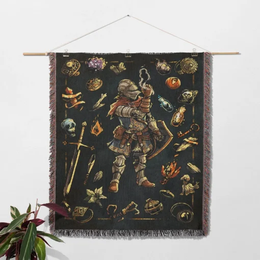 Souls Knight Inventory Woven Tapestry Throw Blanket – Epic Wall Art, Wall Rug, Room & Home Decor - Image 2