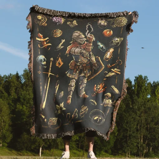 Souls Knight Inventory Woven Tapestry Throw Blanket – Epic Wall Art, Wall Rug, Room & Home Decor - Image 4