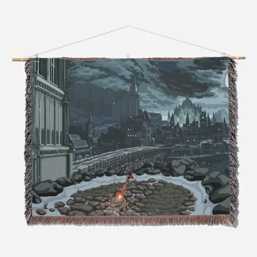 Souls Pixel Woven Tapestry Throw Blanket – Unique Wall Art, Room Decor, Cozy Home Decor, Perfect Gift - Image 2