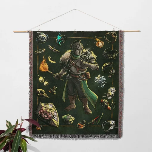 Souls Sorcerer Inventory Woven Tapestry Throw Blanket – Stylish Wall Rug, Room Decor, Collectible Merch - Image 2