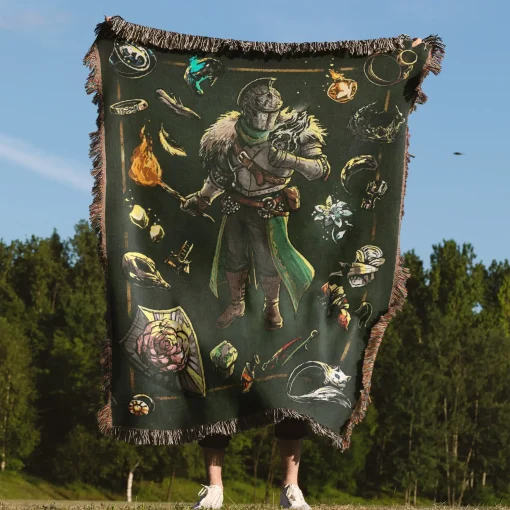Souls Sorcerer Inventory Woven Tapestry Throw Blanket – Stylish Wall Rug, Room Decor, Collectible Merch - Image 4