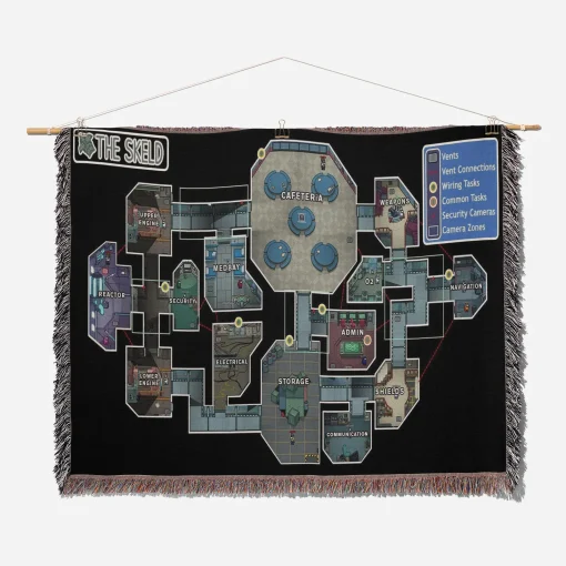 The Skeld Woven Tapestry Throw Blanket – Unique Wall Art, Room & Home Decor, Cozy Throw - Image 2