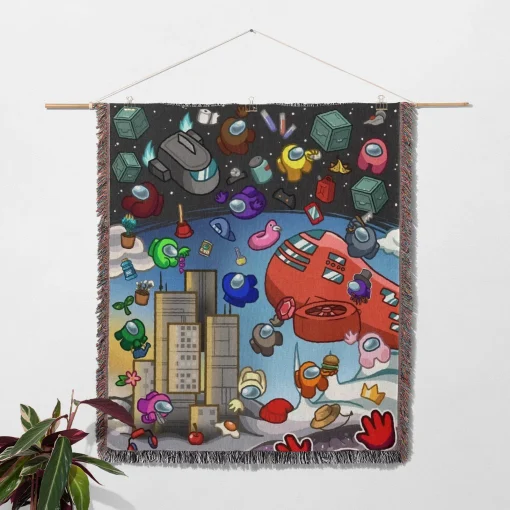 Among Game Woven Tapestry Throw Blanket – Stylish Wall Art, Room & Home Decor, Perfect for Fans - Image 2