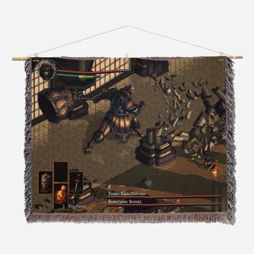Souls Retro Game Woven Tapestry Throw Blanket – Fun Wall Art, Cozy Room Decor, Picnic Mat, Gift - Image 2
