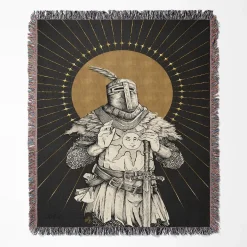 Dark Souls woven tapestry throw blanket, designed with stylish home decor and wall rug design, making it an ideal collectible gift for Dark Souls enthusiasts.