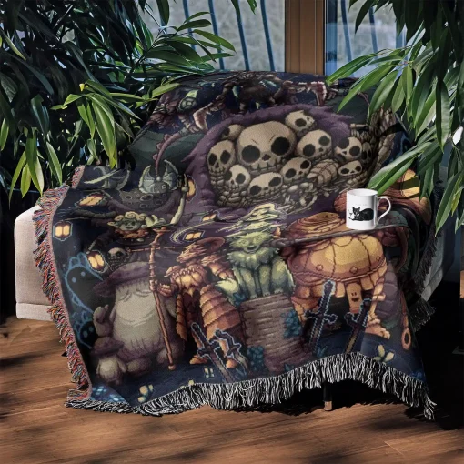 Souls Pixel Woven Tapestry Throw Blanket – Retro Wall Rug, Unique Room Decor, Perfect Gift for Gamers - Image 3