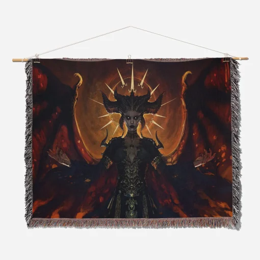 Diablo Woven Tapestry Throw Blanket – Dark Fantasy Wall Art, Iconic Room Decor, Perfect Gamer Gift - Image 2
