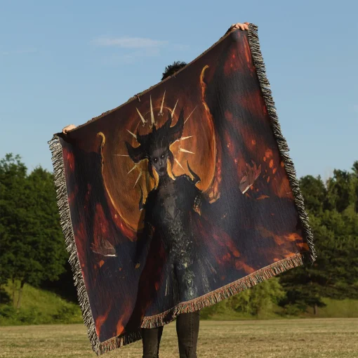 Diablo Woven Tapestry Throw Blanket – Dark Fantasy Wall Art, Iconic Room Decor, Perfect Gamer Gift - Image 3