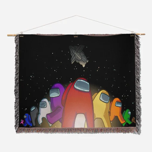 Among Game Woven Tapestry Throw Blanket – Fun Wall Rug, Room & Home Decor, Collectible Merch - Image 2