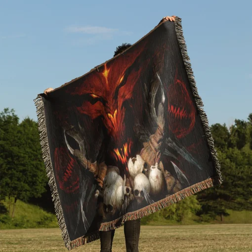 Diablo Woven Tapestry Throw Blanket – Vintage Wall Rug, Cozy Home Decor, Ideal Collectible for Fans - Image 3