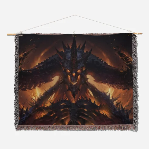 Diablo Woven Tapestry Throw Blanket – Stylish Wall Art, Versatile Picnic Mat, Perfect Gaming Room Accent - Image 2