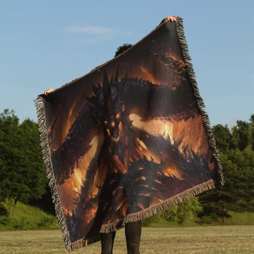 Diablo Woven Tapestry Throw Blanket – Stylish Wall Art, Versatile Picnic Mat, Perfect Gaming Room Accent - Image 3