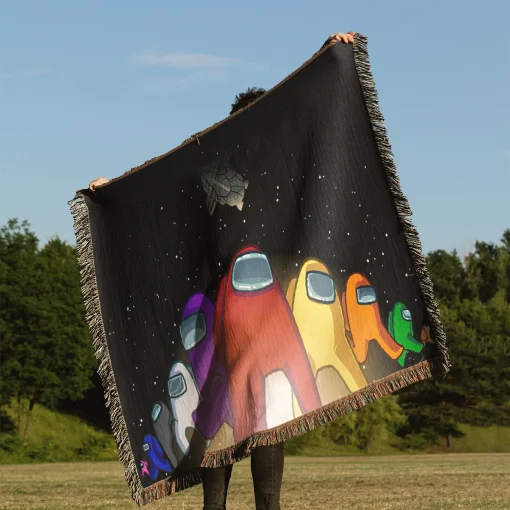 Among Game Woven Tapestry Throw Blanket – Fun Wall Rug, Room & Home Decor, Collectible Merch - Image 3