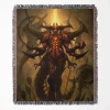 Diablo woven tapestry throw blanket, designed with classic wall art and cozy throw functionality, ideal for room or home decor.