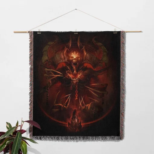 Diablo Woven Tapestry Throw Blanket – Limited Edition Wall Rug, Cozy Home Decor, Collectible Gaming Merch - Image 2