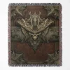 Diablo woven tapestry throw blanket, featuring dark wall art design and cozy room decor, making it the perfect gift for Diablo fans.