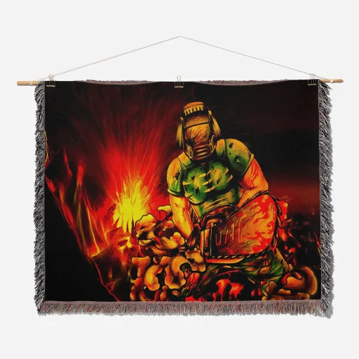 Doom Woven Tapestry Throw Blanket – Epic Wall Rug, Room Decor, Collectible Merch - Image 2