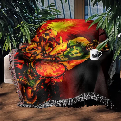 Doom Woven Tapestry Throw Blanket – Epic Wall Rug, Room Decor, Collectible Merch - Image 4