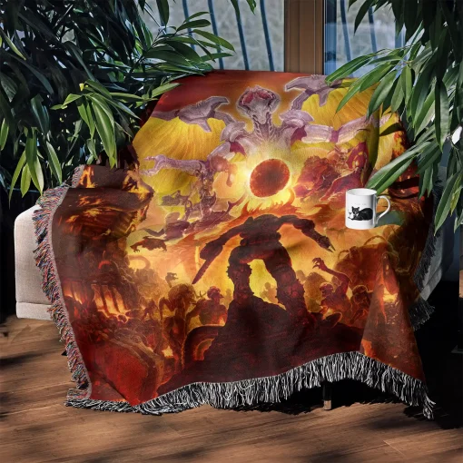 Doom Woven Tapestry Throw Blanket – Fun Wall Art, Picnic Mat, Room Decor, Perfect Gift - Image 3